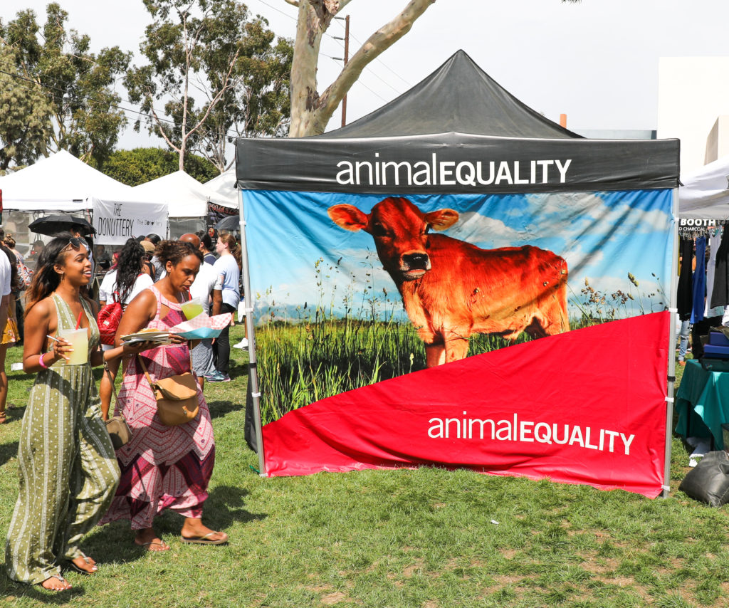 animalEQUALITY tent at The Long Beach Vegan Festival.